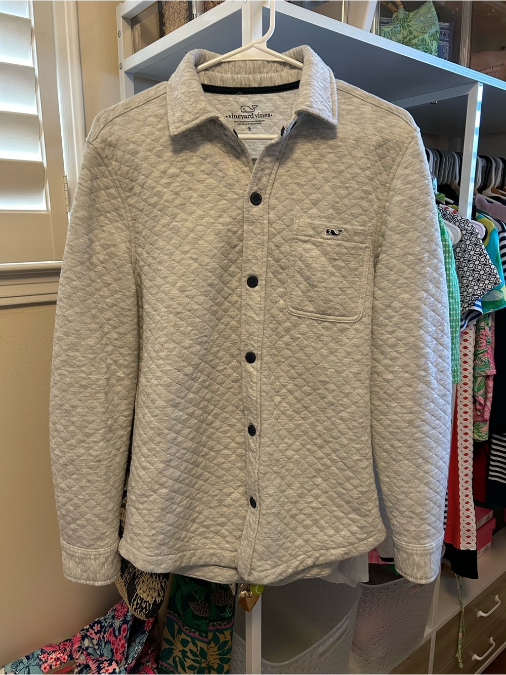 Vineyard Vines Quilted Button-Up - Light Gray